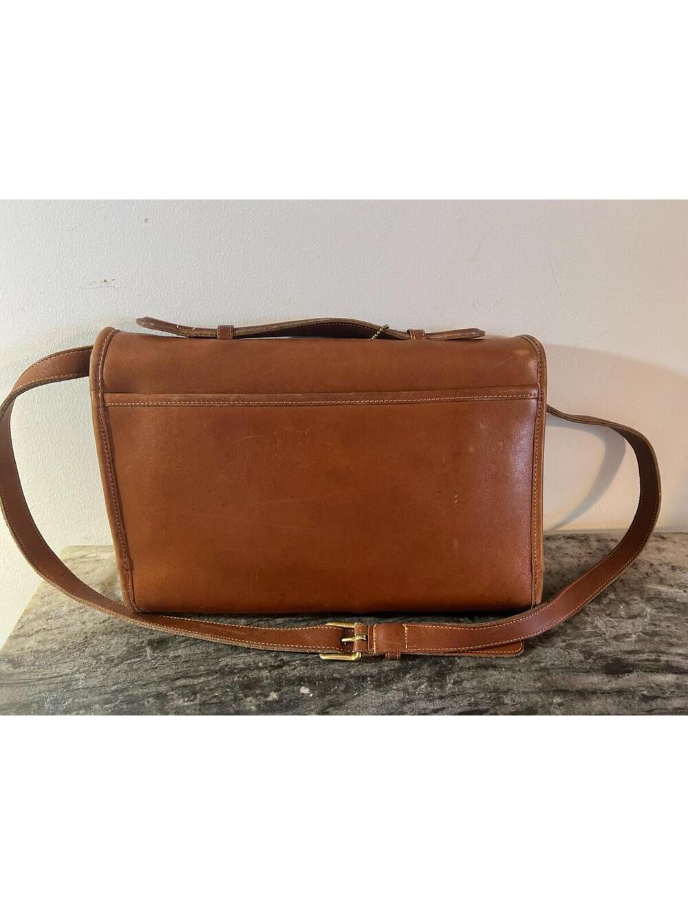 Vtg. Coach Avenue Bag Crossbody British Tan Handbag Leather - Picture 4 of 9